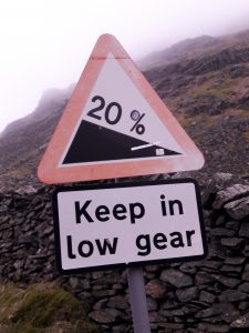 20% steep incline sign