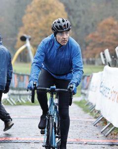 wet cyclist